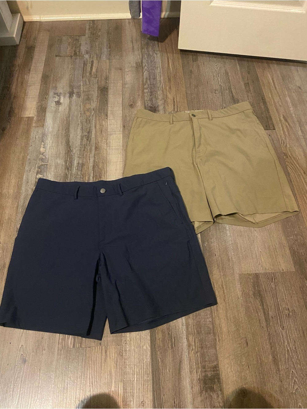 Old Navy Men's Flat-Front Shorts in Navy and Khaki